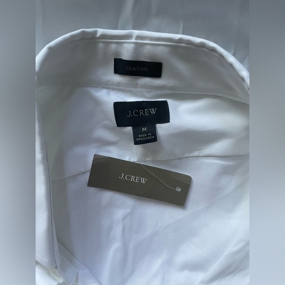 New J.Crew Men Classic Black Label Button Up Shirt Size Medium Long Sleeve White - Picture 7 of 12